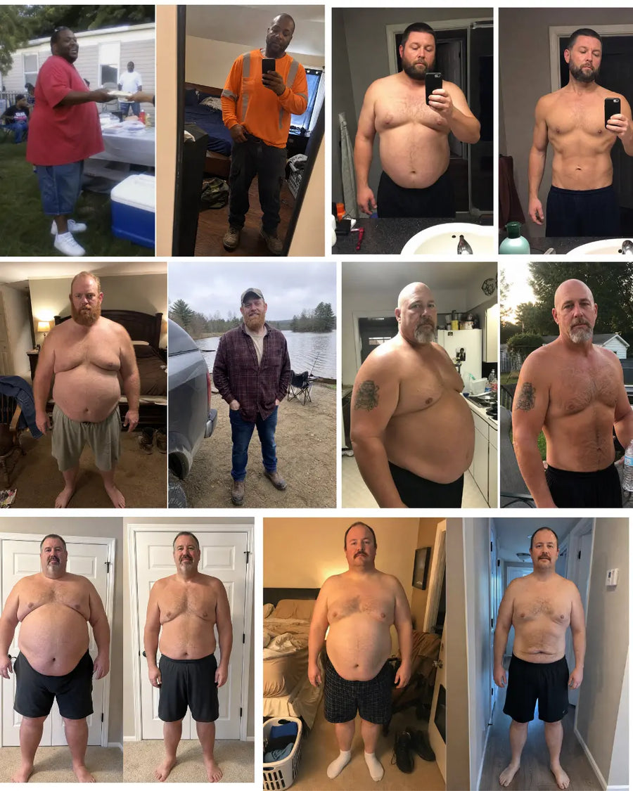 before / after: leaner midsection, 14 days